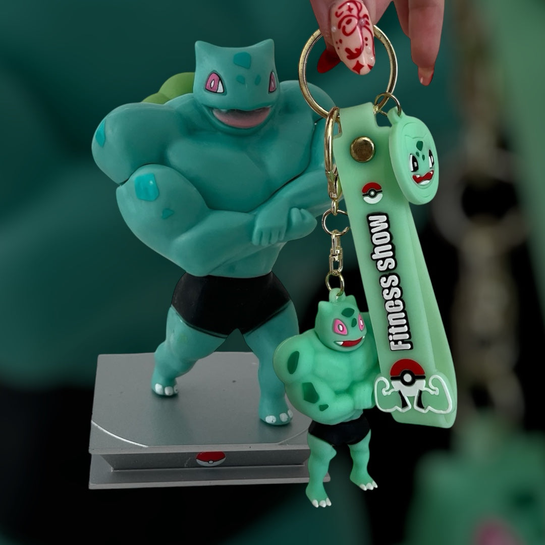Bulbasaur muscle figure and keychain bundle
