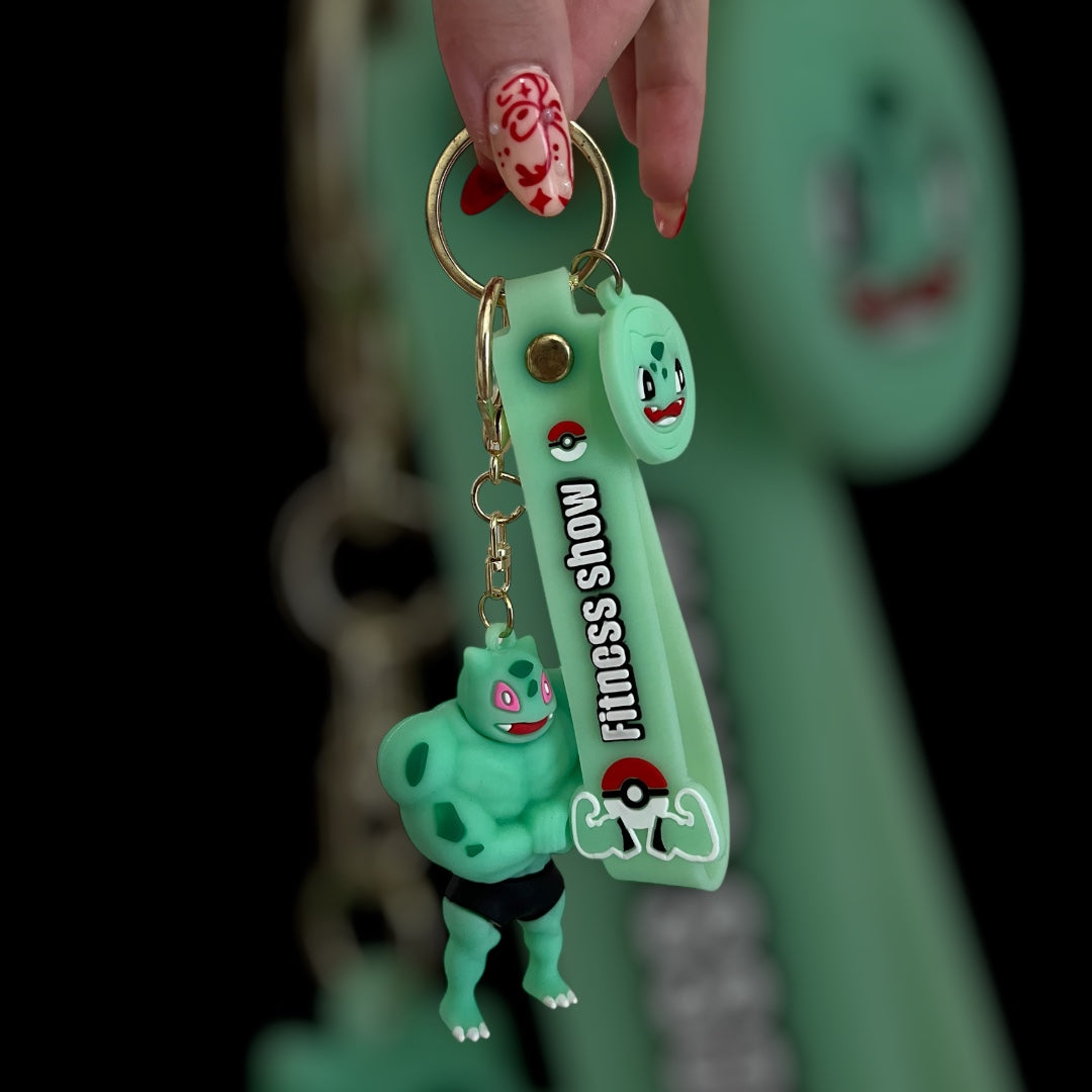 Bulbasaur muscle keychain