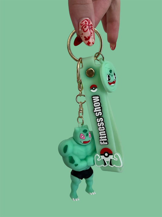 Bulbasaur muscle keychain