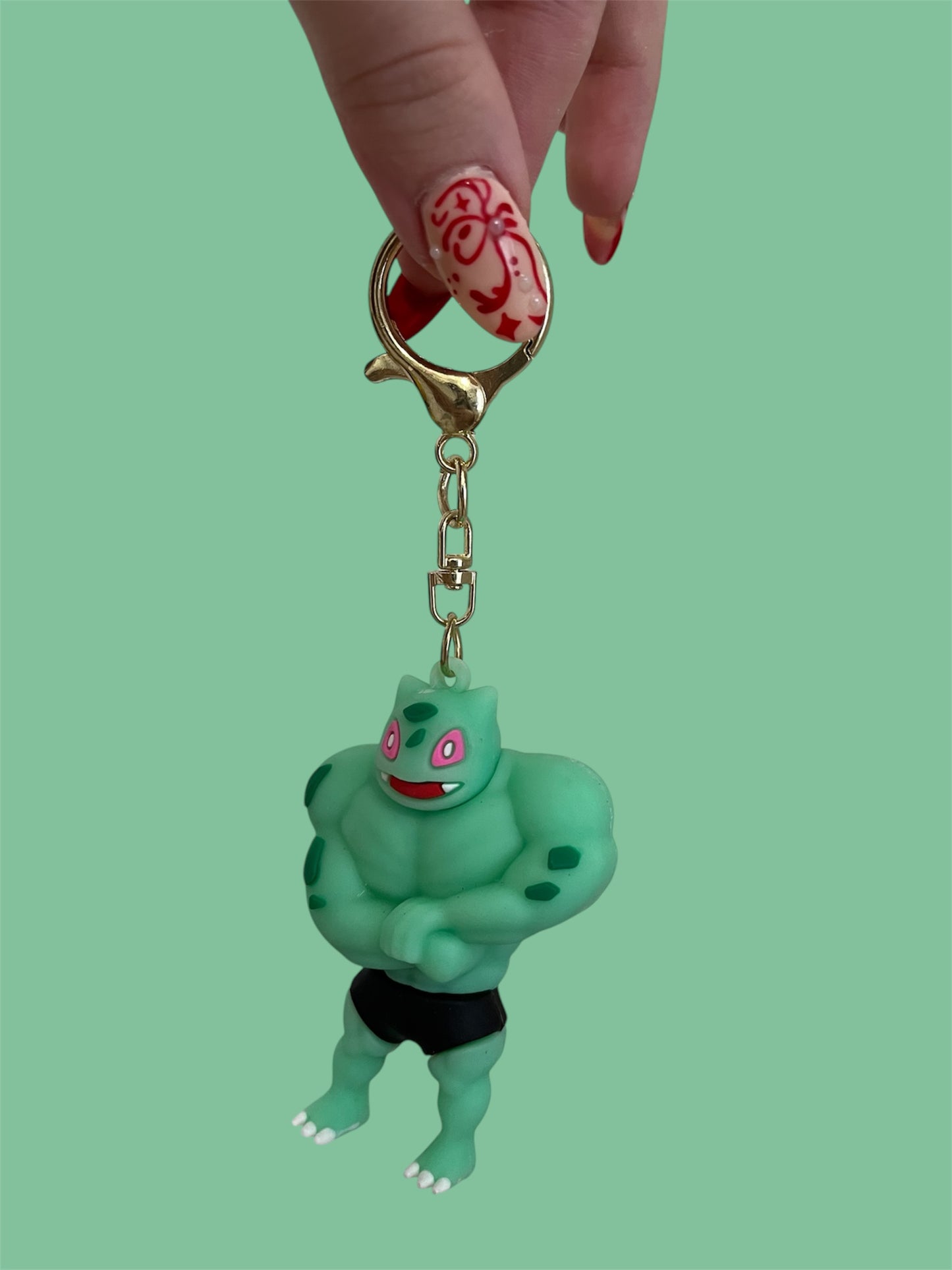 Bulbasaur muscle keychain