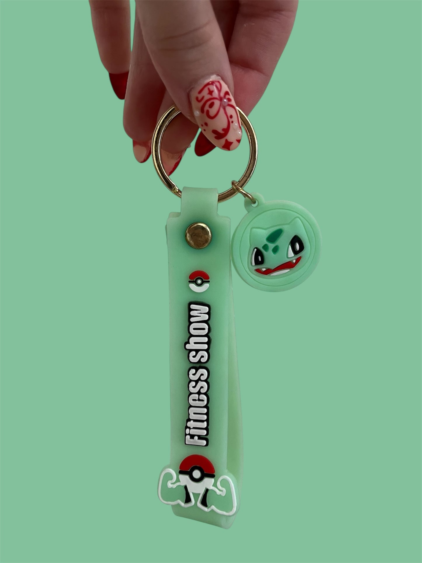 Bulbasaur muscle keychain